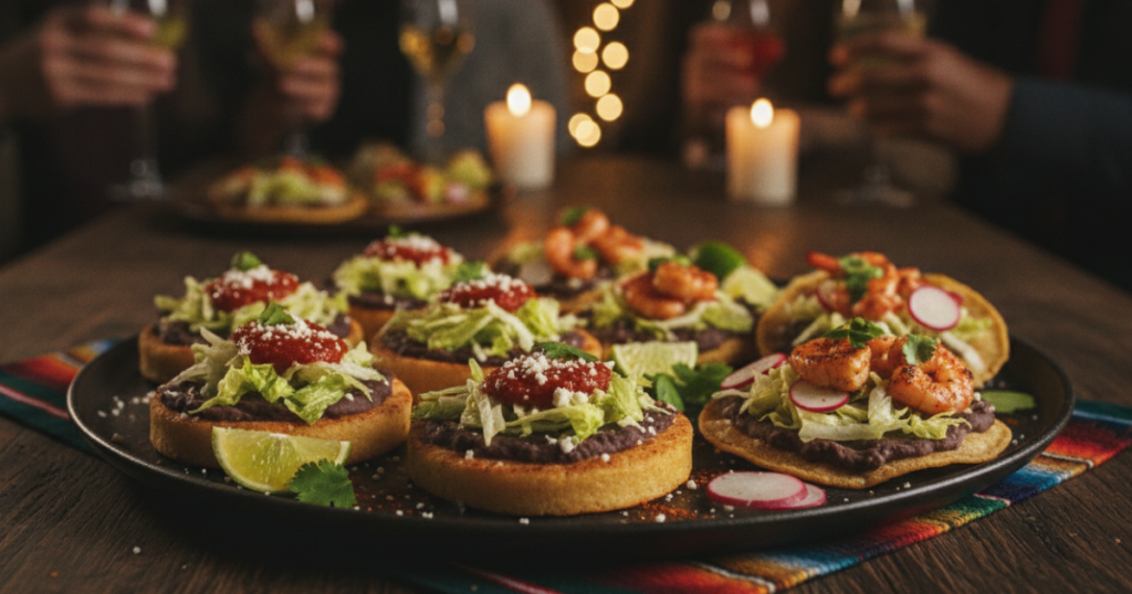 Mexican Party Food Ideas:Sopes or Tostadas
