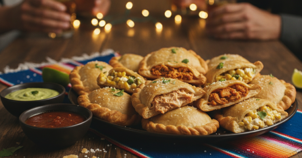 Mexican Party Food Ideas:Empanadas with Mexican fillings

